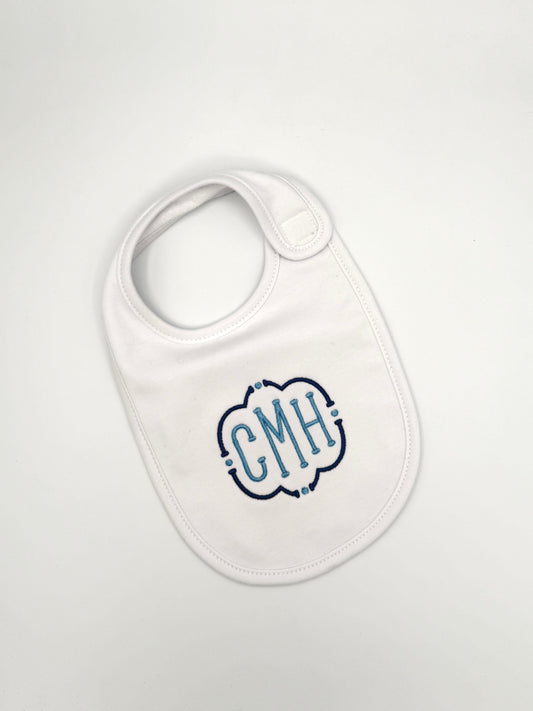 Personalized Baby Boy Bib | Embroidered Monogram Bib