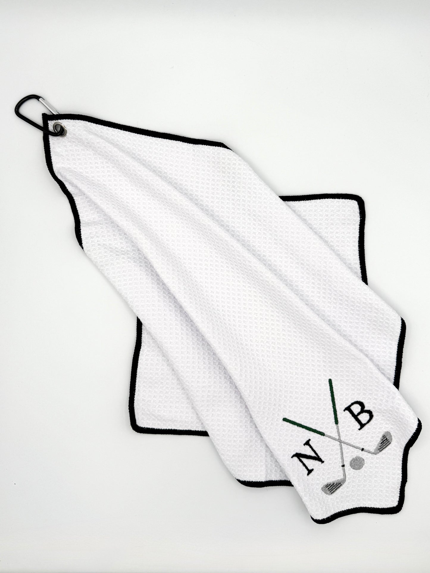 Monogram Embroidered Golf Towel | Personalized Golf Bag Towel