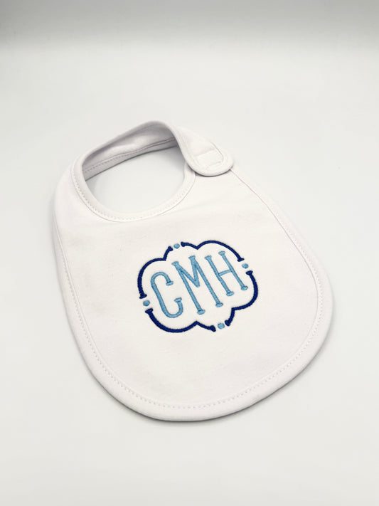 Personalized Baby Boy Bib | Embroidered Monogram Bib
