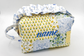 Personalized Patchwork Bow Quilted Boxy Bag | Embroidered Cosmetic Bag