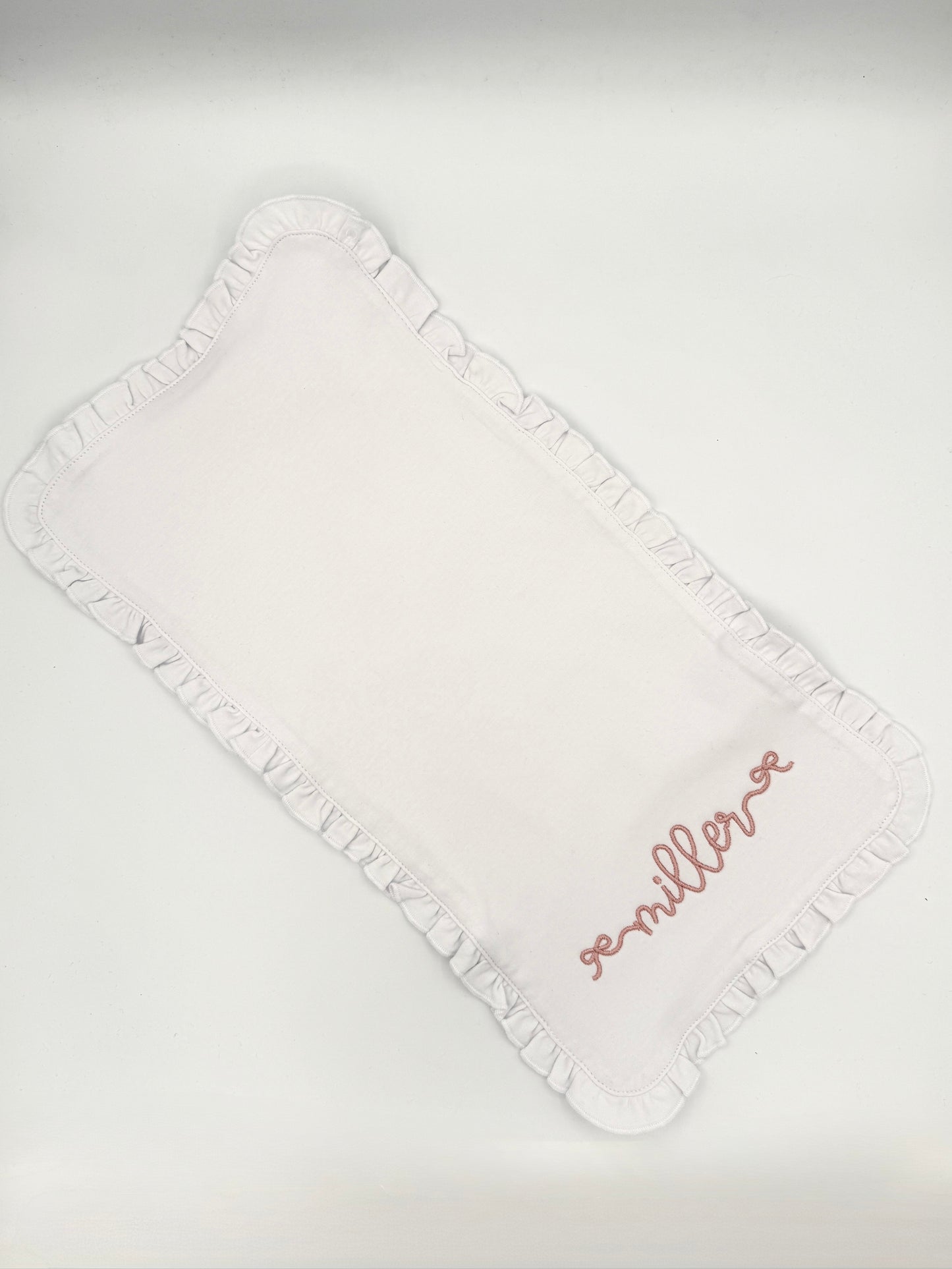 Personalized Baby Girl Burp Cloth | Embroidered Name with Bows