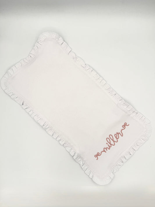 Personalized Baby Girl Burp Cloth | Embroidered Name with Bows