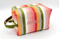 Personalized Rainbow Stripe Quilted Boxy Bag | Embroidered Cosmetic Bag