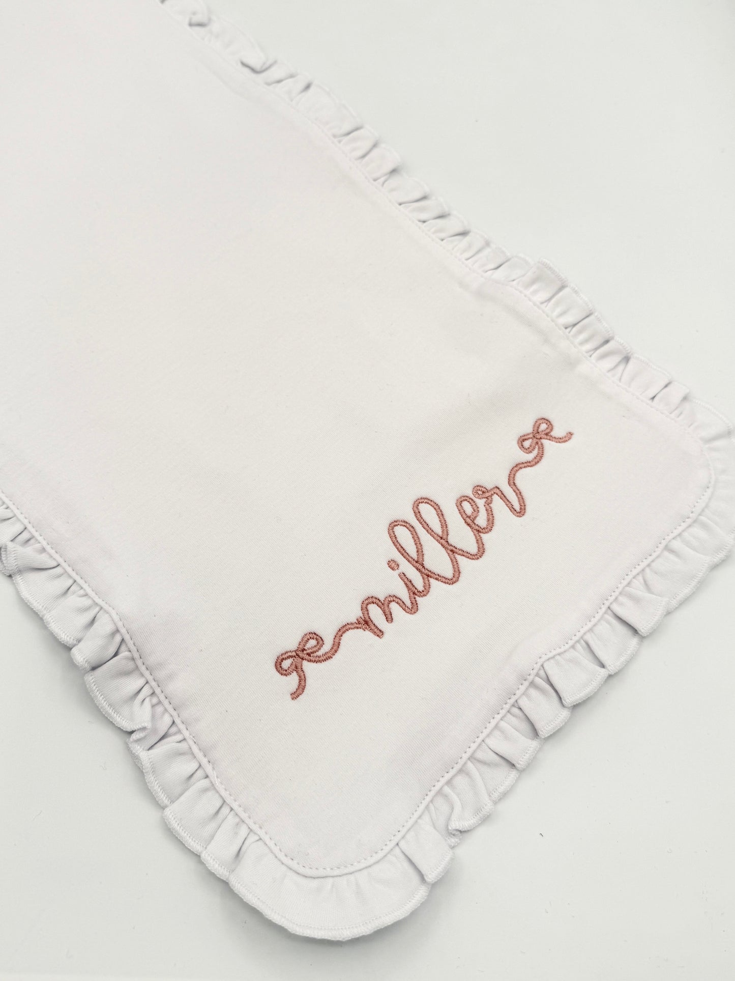 Personalized Baby Girl Burp Cloth | Embroidered Name with Bows