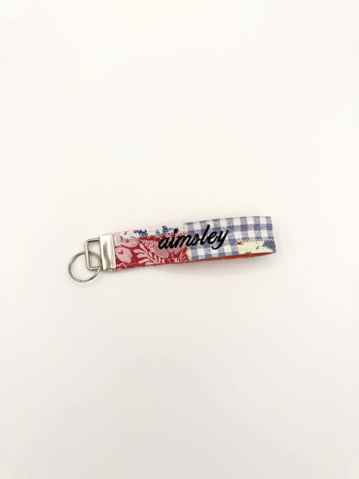 Cute Fabric Keychain, Handmade Key Fob, Key Ring Accessory, Gift for Her, Wrist Keychain