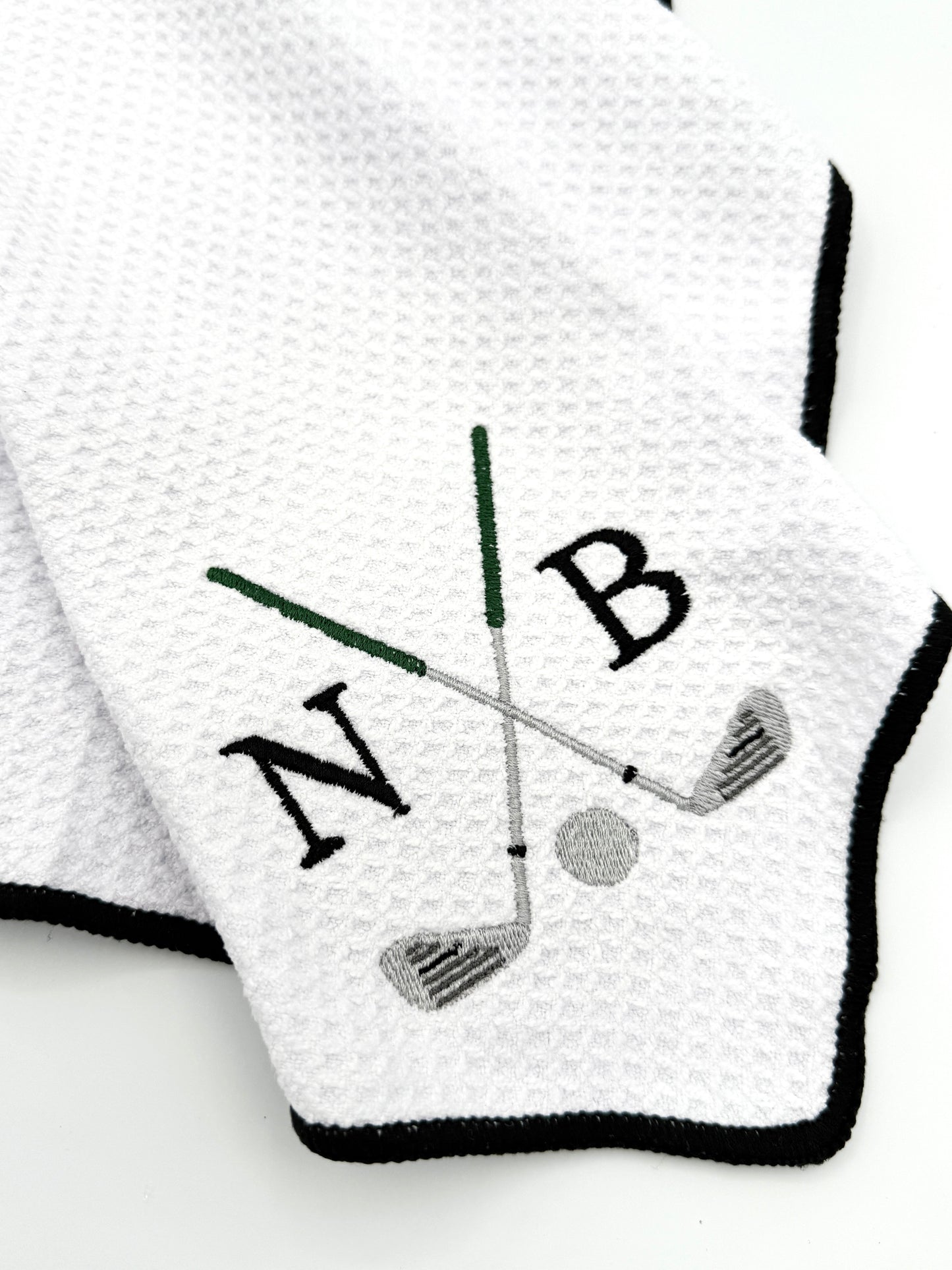 Monogram Embroidered Golf Towel | Personalized Golf Bag Towel