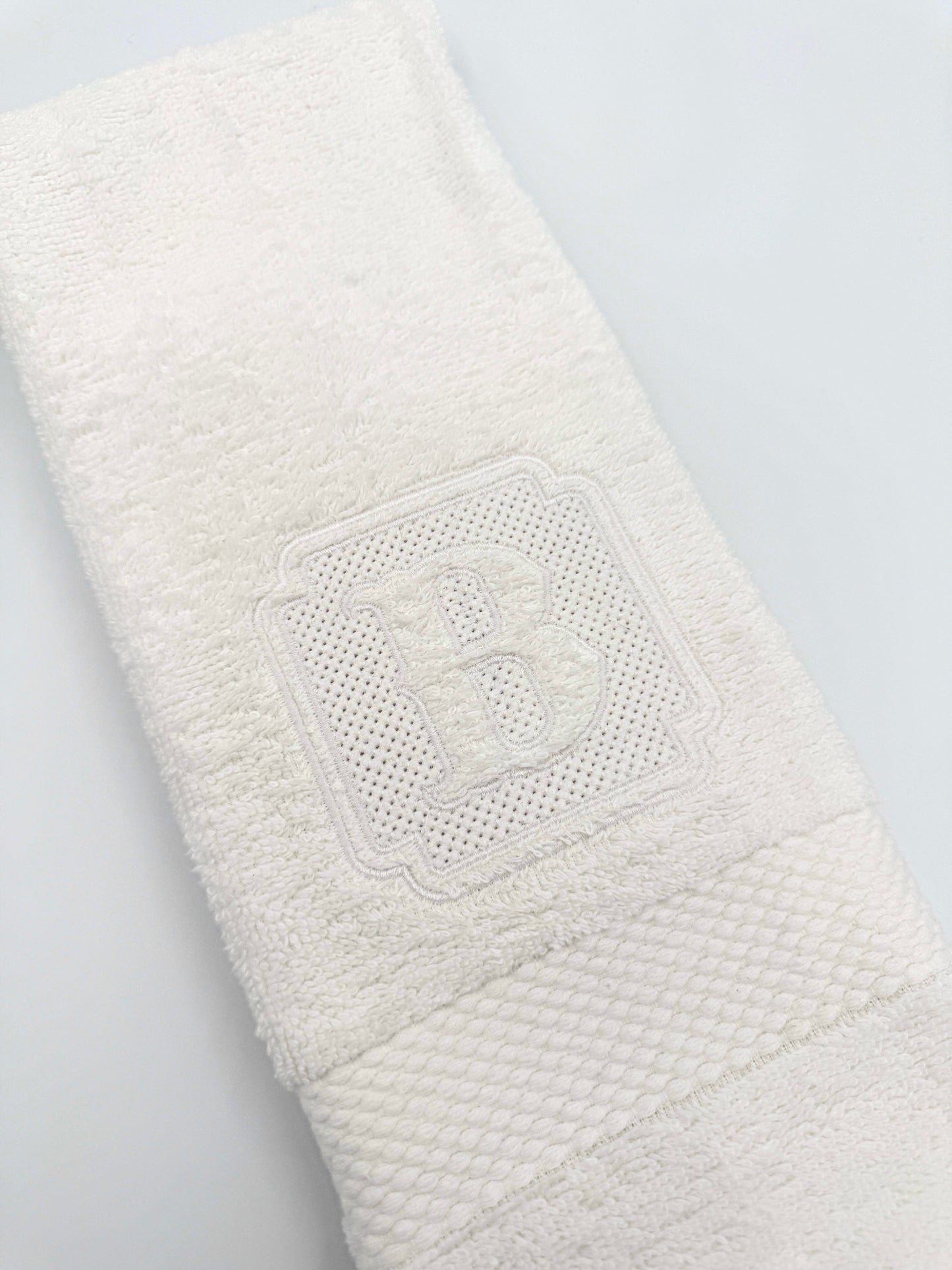 Personalized Embroidered Hand Towel with Monogram Initial | Luxury Bathroom Decor