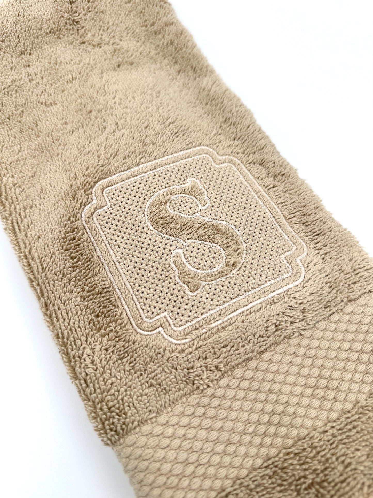 Personalized Embroidered Hand Towel with Monogram Initial | Luxury Bathroom Decor