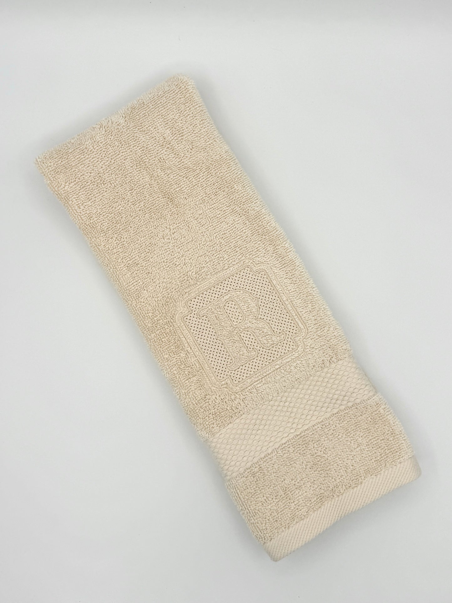 Personalized Embroidered Hand Towel with Monogram Initial | Luxury Bathroom Decor