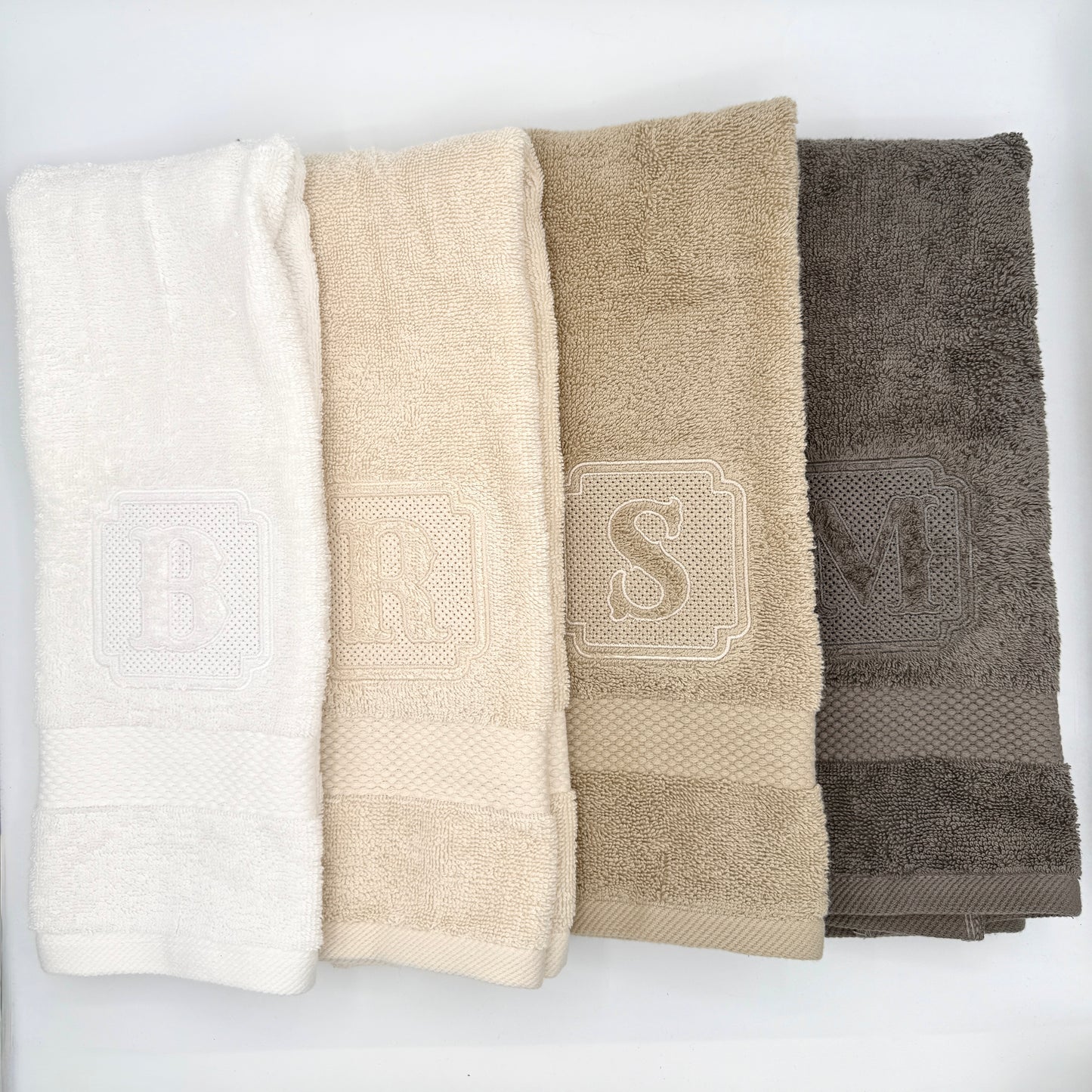 Personalized Embroidered Hand Towel with Monogram Initial | Luxury Bathroom Decor