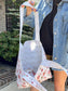 Quilted Everyday Tote Bag and Matching Boxy Bag - Red and Green Floral