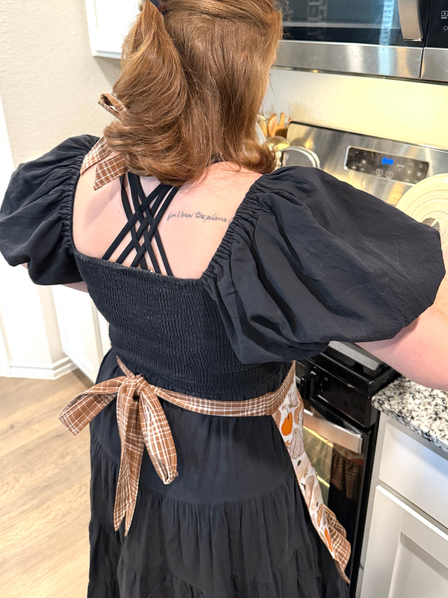 Fall Apron | Custom Embroidered Fall Apron with Name | Personalized Pumpkin Apron | Autumn Kitchen Gift