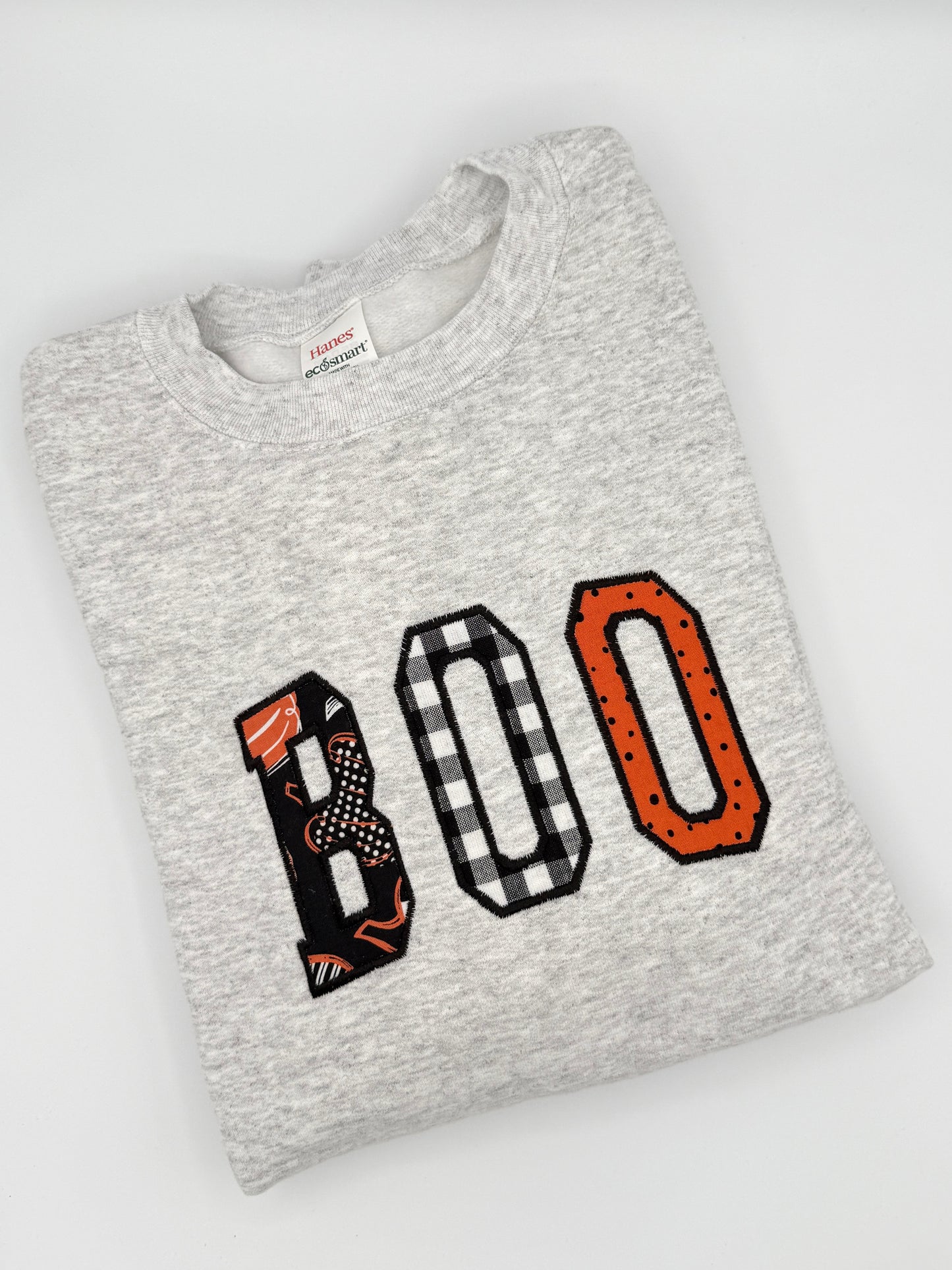 Boo Appliqué Embroidered Sweatshirt | Cute Halloween Crewneck | Fall Graphic Sweatshirt
