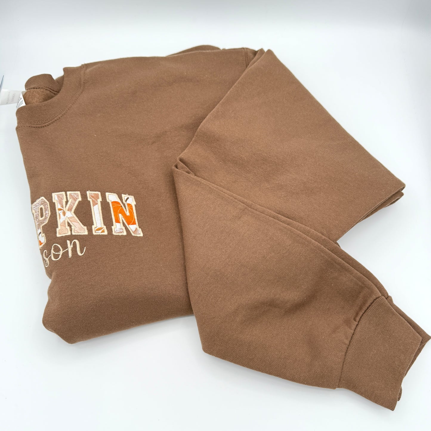 Pumpkin Season Embroidered Sweatshirt | Appliqué Fall Crewneck | Cute Autumn Pullover