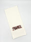 Give Thanks Kitchen Towel | Embroidered Fall Tea Towel | Thanksgiving Kitchen Decor