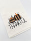 Thankful Fall Tea Towel | Embroidered Pumpkin Kitchen Towel | Thanksgiving Decor