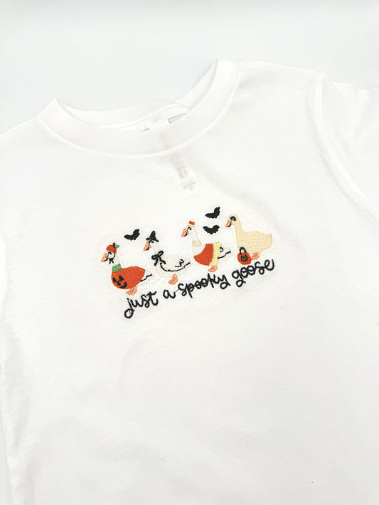 Spooky Goose Toddler Tshirt | Embroidered Halloween T-Shirt