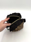 Personalized Leopard Print Ruffle Boxy Bag | Embroidered Makeup Bag | Custom Cosmetic Case | Travel Toiletry Bag | Gift for Her