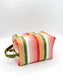Personalized Rainbow Stripe Quilted Boxy Bag | Embroidered Cosmetic Bag