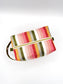 Personalized Rainbow Stripe Quilted Boxy Bag | Embroidered Cosmetic Bag