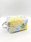 Personalized Patchwork Bow Quilted Boxy Bag | Embroidered Cosmetic Bag