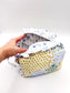 Personalized Patchwork Bow Quilted Boxy Bag | Embroidered Cosmetic Bag