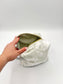 Personalized Green Toile Quilted Boxy Bag | Embroidered Cosmetic Bag