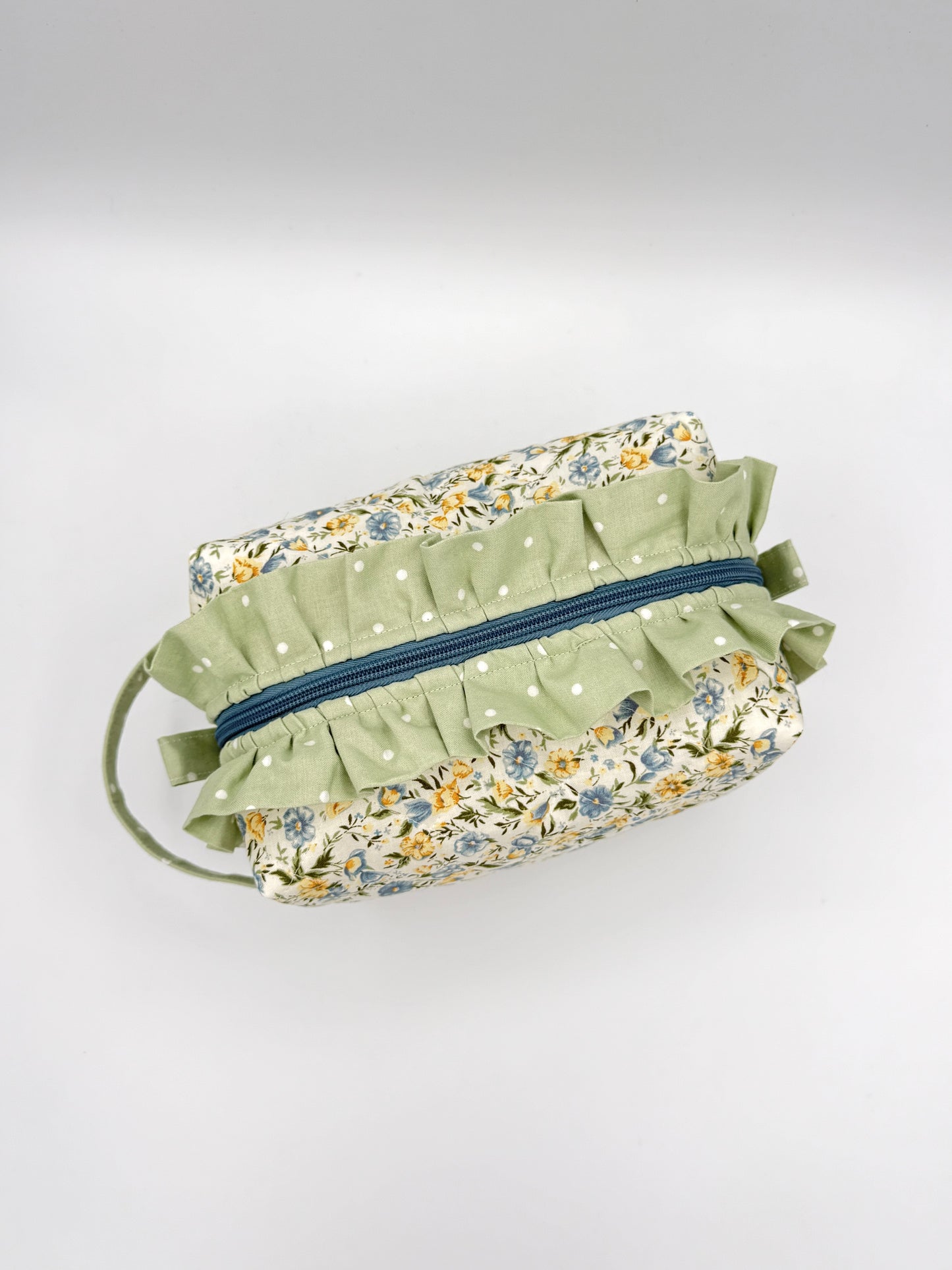 Personalized Cottage Floral Quilted Makeup Bag | Travel Cosmetic Case