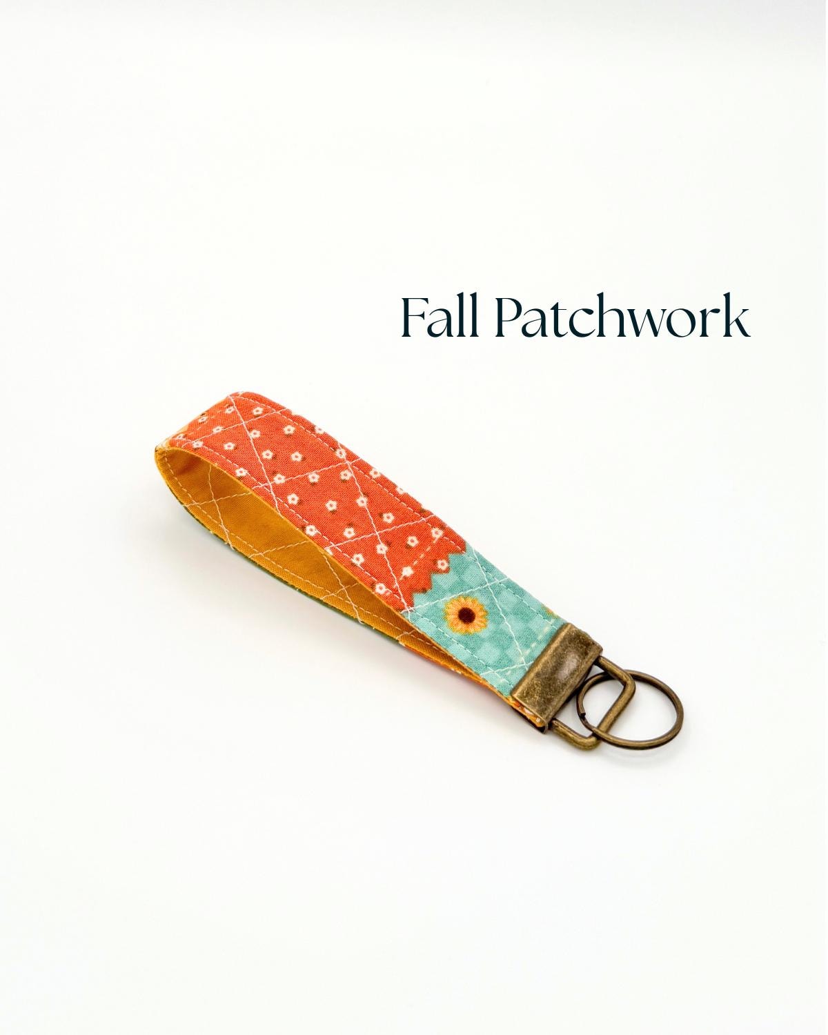 Cute Fabric Keychain, Handmade Key Fob, Key Ring Accessory, Gift for Her, Wrist Keychain