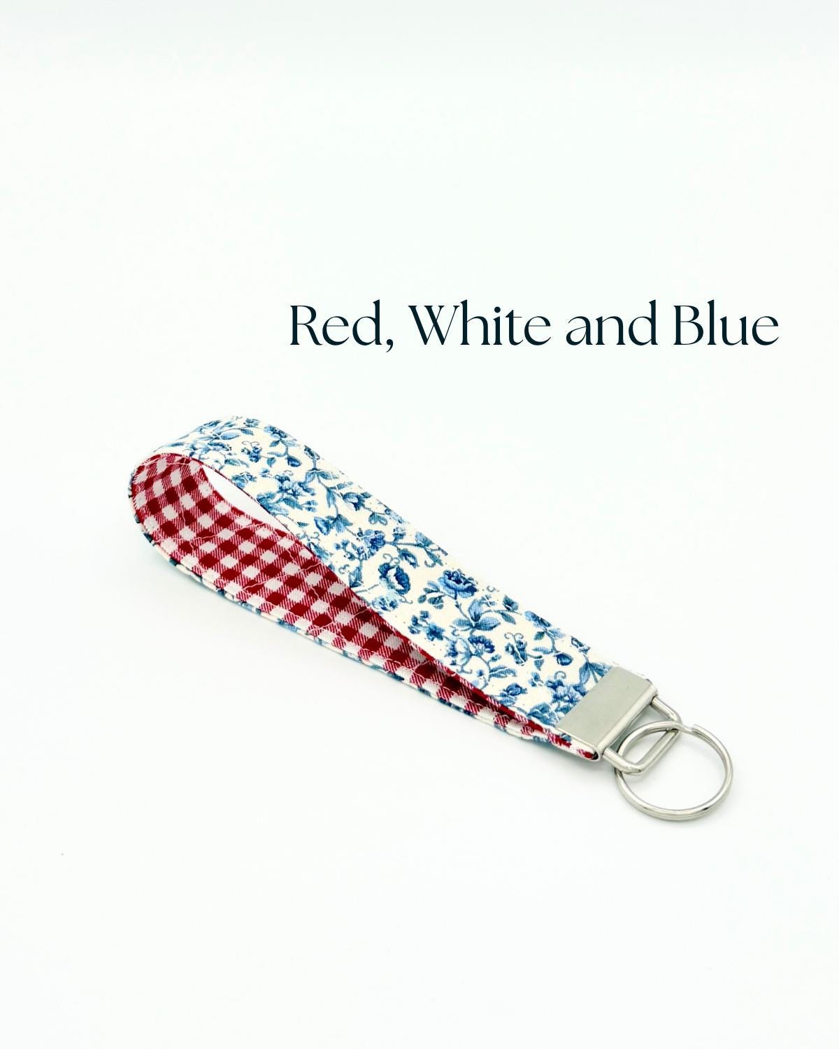 Cute Fabric Keychain, Handmade Key Fob, Key Ring Accessory, Gift for Her, Wrist Keychain